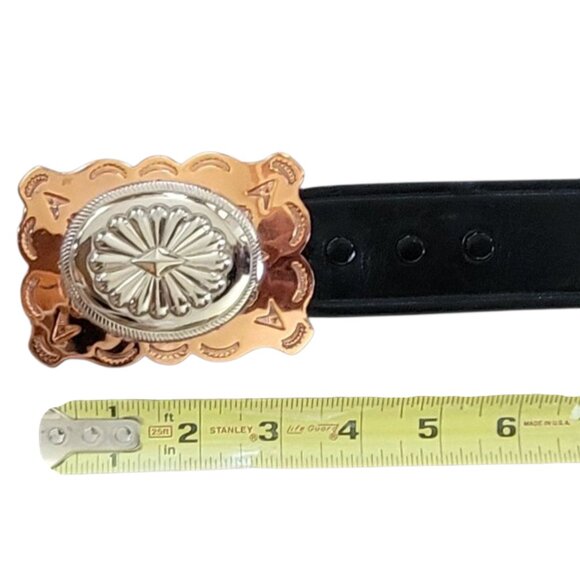 VTG Wackenhut Top Grain Cowhide Genuine Leather Belt with Large Buckle USA 38 - Picture 8 of 14